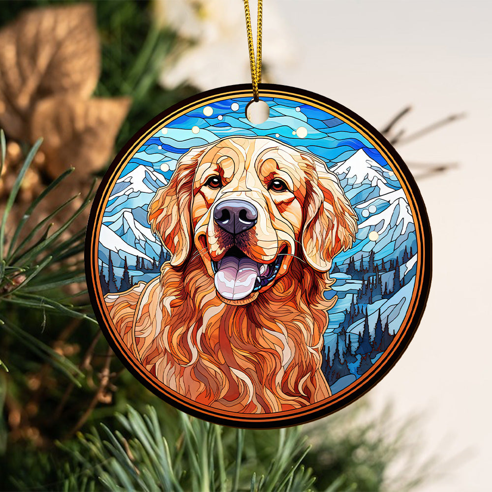 Golden Retriever Wooden Ornaments 2 Sides, Golden Retriever Ornaments For Christmas Tree, Christmas Tree Hanging, Christmas Tree Ornaments, Christmas Decorations EPHG-52482