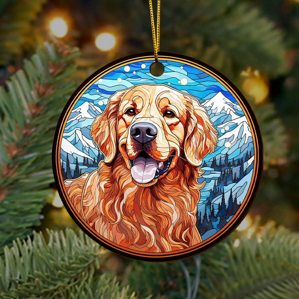 Golden Retriever Wooden Ornaments 2 Sides, Golden Retriever Ornaments For Christmas Tree, Christmas Tree Hanging, Christmas Tree Ornaments, Christmas Decorations EPHG-52482