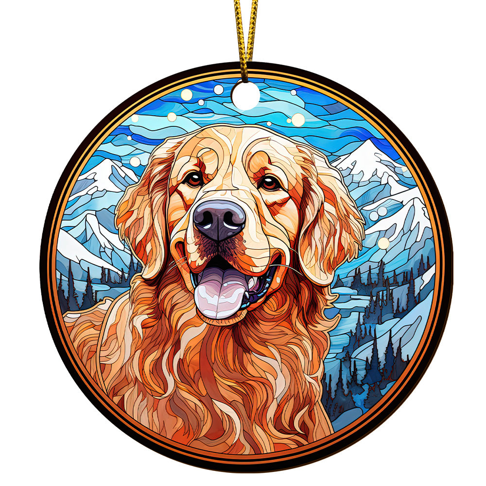 Golden Retriever Wooden Ornaments 2 Sides, Golden Retriever Ornaments For Christmas Tree, Christmas Tree Hanging, Christmas Tree Ornaments, Christmas Decorations EPHG-52482