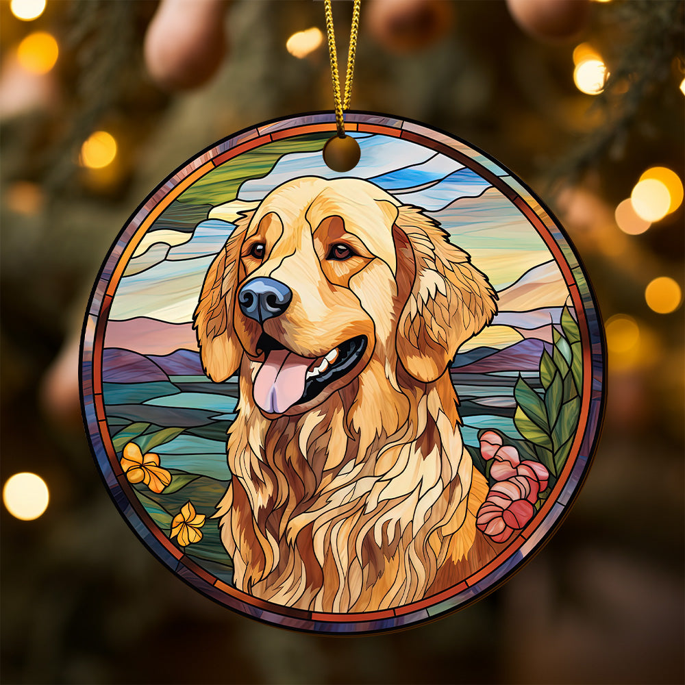 Golden Retriever Wooden Ornaments 2 Sides, Golden Retriever Ornaments For Christmas Tree, Christmas Tree Hanging, Christmas Tree Ornaments, Christmas Decorations EPHG-52482