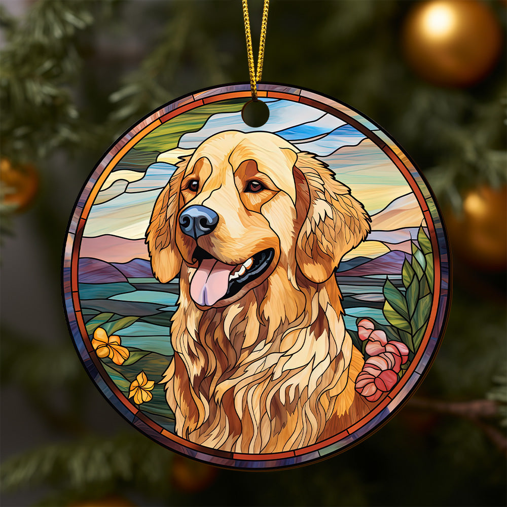 Golden Retriever Wooden Ornaments 2 Sides, Golden Retriever Ornaments For Christmas Tree, Christmas Tree Hanging, Christmas Tree Ornaments, Christmas Decorations EPHG-52482