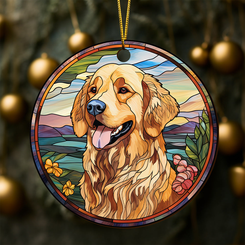 Golden Retriever Wooden Ornaments 2 Sides, Golden Retriever Ornaments For Christmas Tree, Christmas Tree Hanging, Christmas Tree Ornaments, Christmas Decorations EPHG-52482