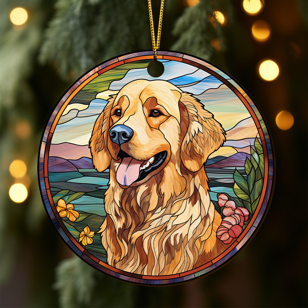 Golden Retriever Wooden Ornaments 2 Sides, Golden Retriever Ornaments For Christmas Tree, Christmas Tree Hanging, Christmas Tree Ornaments, Christmas Decorations EPHG-52482