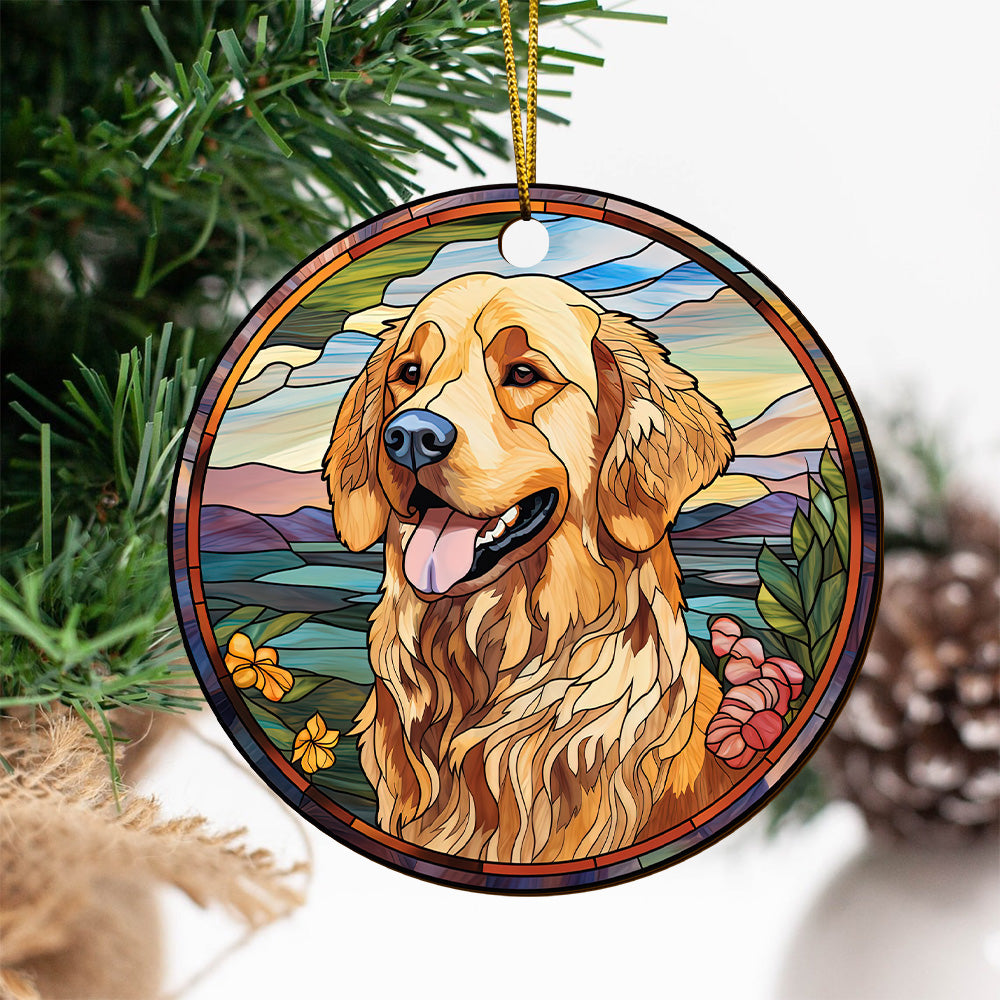 Golden Retriever Wooden Ornaments 2 Sides, Golden Retriever Ornaments For Christmas Tree, Christmas Tree Hanging, Christmas Tree Ornaments, Christmas Decorations EPHG-52482