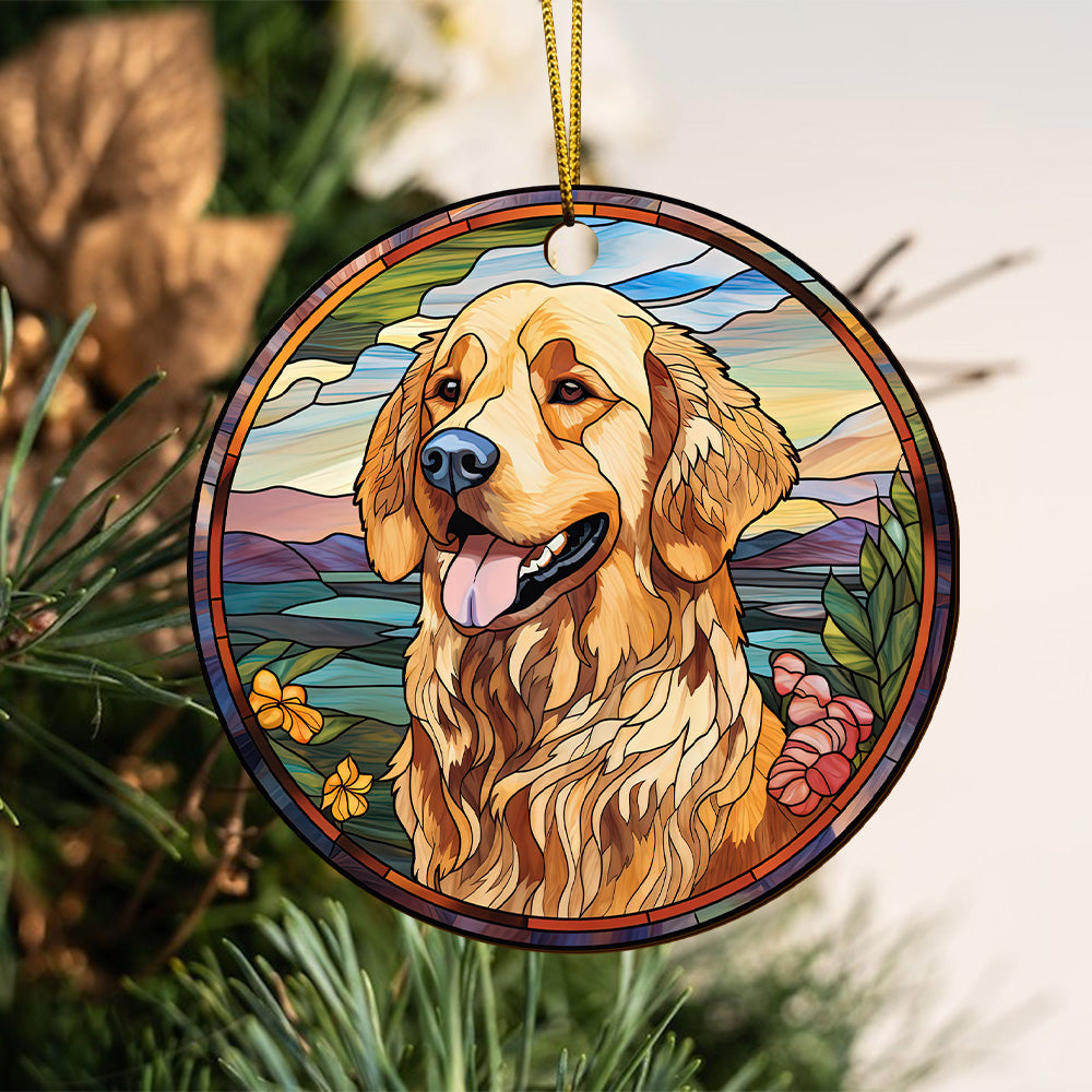 Golden Retriever Wooden Ornaments 2 Sides, Golden Retriever Ornaments For Christmas Tree, Christmas Tree Hanging, Christmas Tree Ornaments, Christmas Decorations EPHG-52482