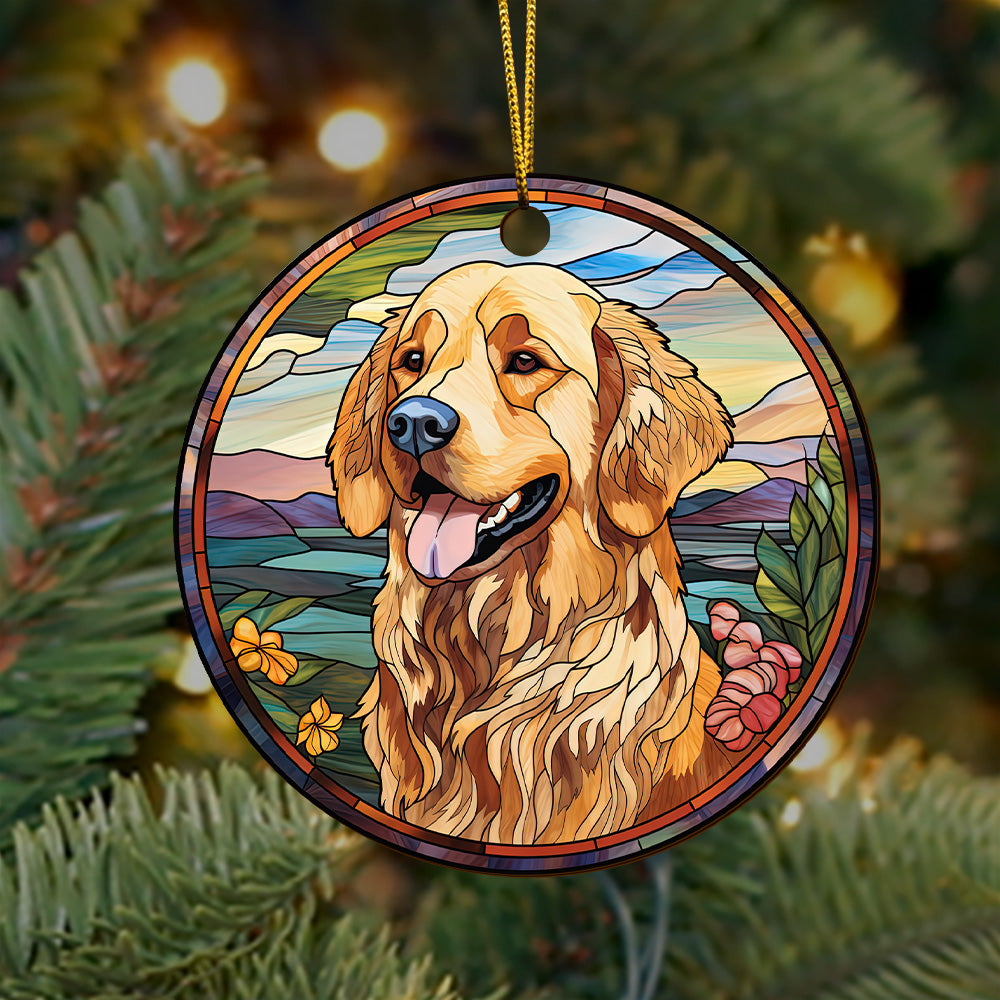 Golden Retriever Wooden Ornaments 2 Sides, Golden Retriever Ornaments For Christmas Tree, Christmas Tree Hanging, Christmas Tree Ornaments, Christmas Decorations EPHG-52482