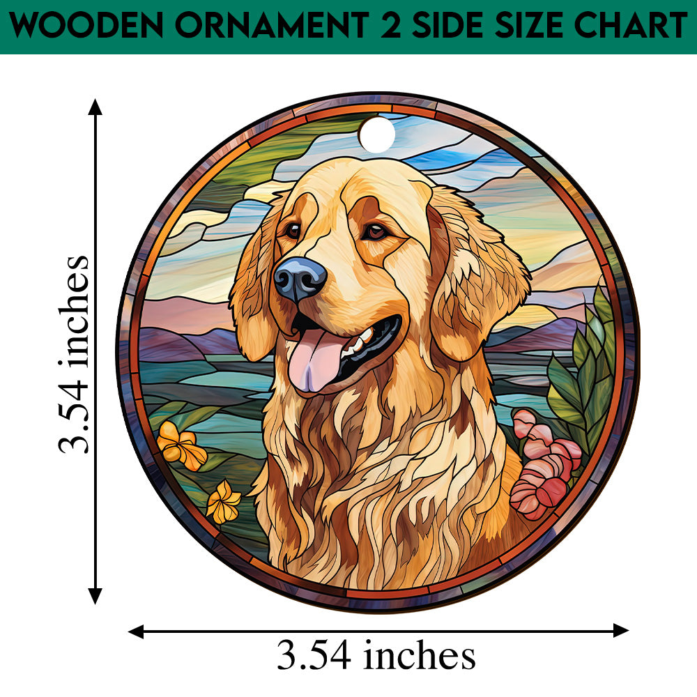 Golden Retriever Wooden Ornaments 2 Sides, Golden Retriever Ornaments For Christmas Tree, Christmas Tree Hanging, Christmas Tree Ornaments, Christmas Decorations EPHG-52482