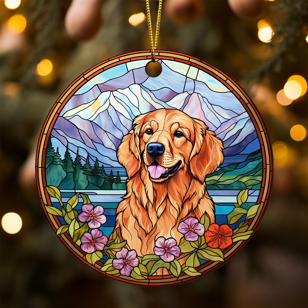 Golden Retriever Wooden Ornaments 2 Sides, Golden Retriever Ornaments For Christmas Tree, Christmas Tree Hanging, Christmas Tree Ornaments, Christmas Decorations EPHG-52482