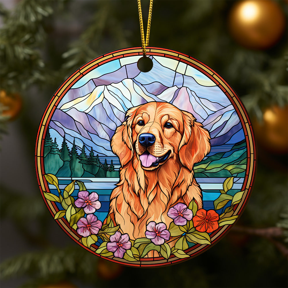 Golden Retriever Wooden Ornaments 2 Sides, Golden Retriever Ornaments For Christmas Tree, Christmas Tree Hanging, Christmas Tree Ornaments, Christmas Decorations EPHG-52482