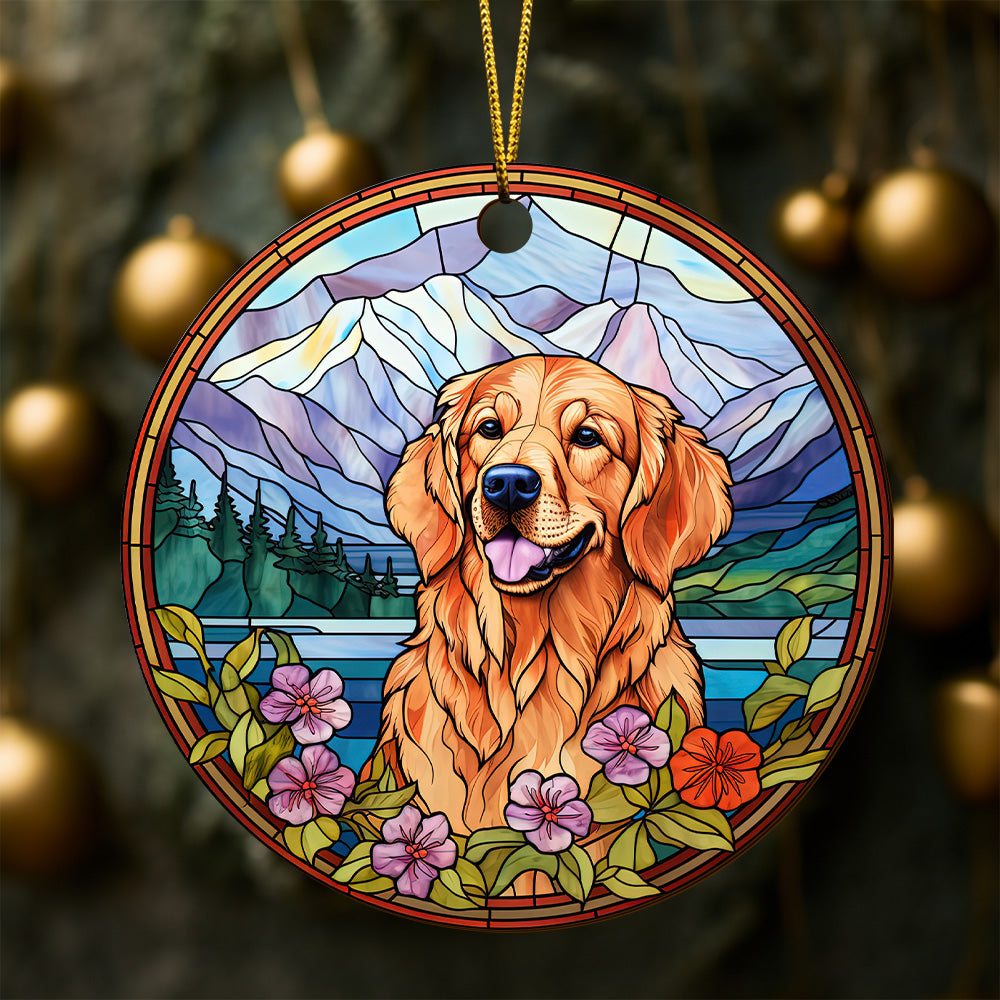 Golden Retriever Wooden Ornaments 2 Sides, Golden Retriever Ornaments For Christmas Tree, Christmas Tree Hanging, Christmas Tree Ornaments, Christmas Decorations EPHG-52482