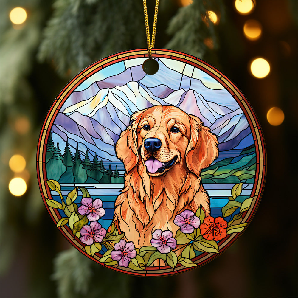 Golden Retriever Wooden Ornaments 2 Sides, Golden Retriever Ornaments For Christmas Tree, Christmas Tree Hanging, Christmas Tree Ornaments, Christmas Decorations EPHG-52482