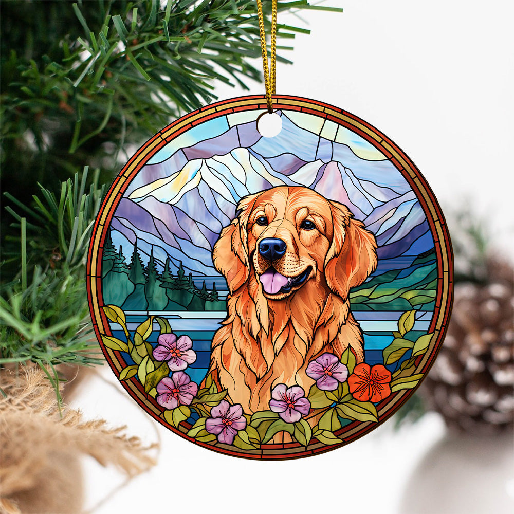 Golden Retriever Wooden Ornaments 2 Sides, Golden Retriever Ornaments For Christmas Tree, Christmas Tree Hanging, Christmas Tree Ornaments, Christmas Decorations EPHG-52482