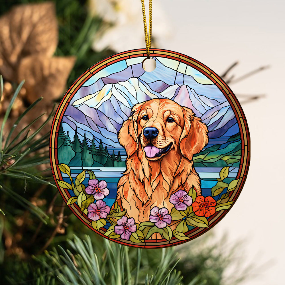 Golden Retriever Wooden Ornaments 2 Sides, Golden Retriever Ornaments For Christmas Tree, Christmas Tree Hanging, Christmas Tree Ornaments, Christmas Decorations EPHG-52482