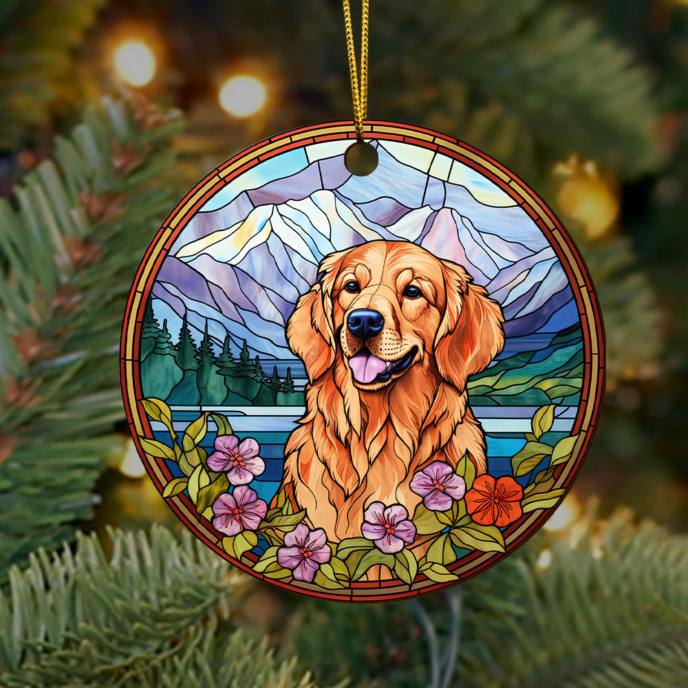 Golden Retriever Wooden Ornaments 2 Sides, Golden Retriever Ornaments For Christmas Tree, Christmas Tree Hanging, Christmas Tree Ornaments, Christmas Decorations EPHG-52482