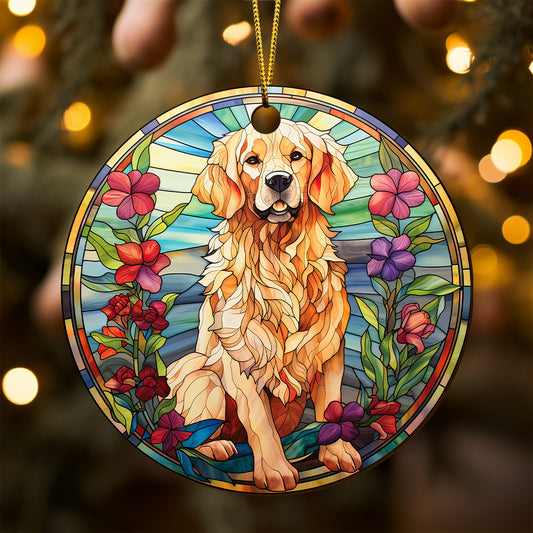 Golden Retriever Wooden Ornaments 2 Sides, Golden Retriever Ornaments For Christmas Tree, Christmas Tree Hanging, Christmas Tree Ornaments, Christmas Decorations EPHG-52482