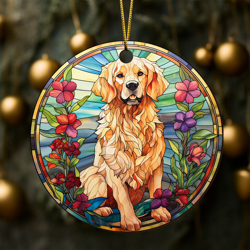 Golden Retriever Wooden Ornaments 2 Sides, Golden Retriever Ornaments For Christmas Tree, Christmas Tree Hanging, Christmas Tree Ornaments, Christmas Decorations EPHG-52482