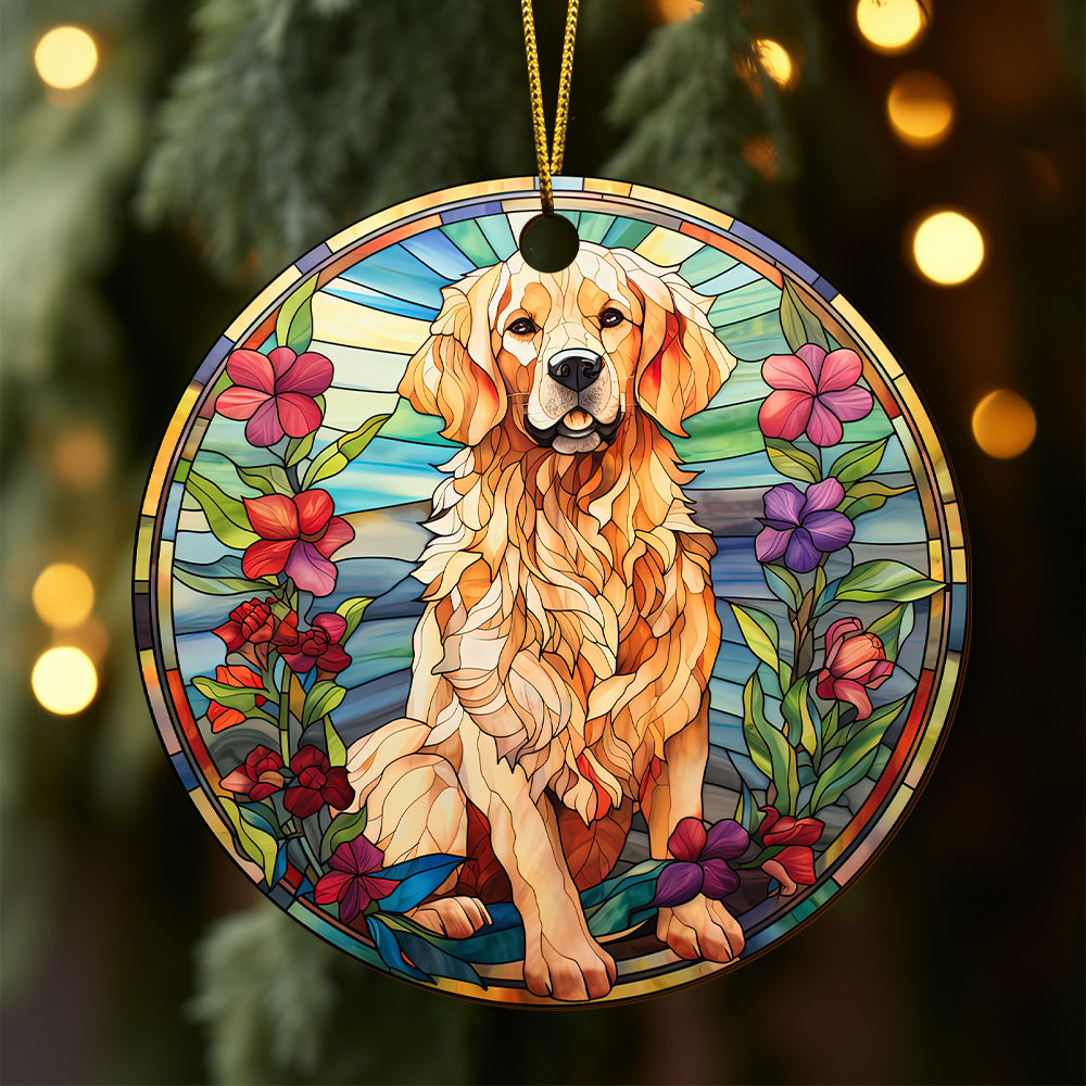 Golden Retriever Wooden Ornaments 2 Sides, Golden Retriever Ornaments For Christmas Tree, Christmas Tree Hanging, Christmas Tree Ornaments, Christmas Decorations EPHG-52482