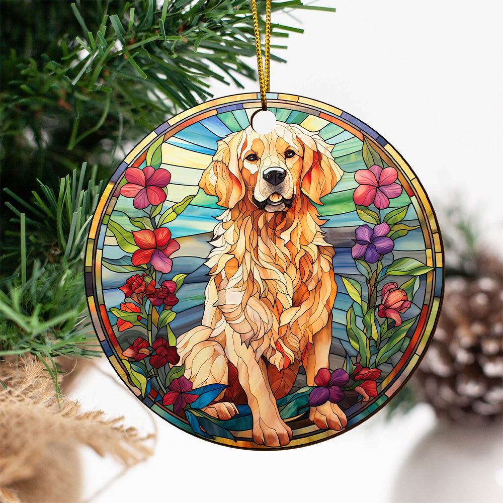 Golden Retriever Wooden Ornaments 2 Sides, Golden Retriever Ornaments For Christmas Tree, Christmas Tree Hanging, Christmas Tree Ornaments, Christmas Decorations EPHG-52482