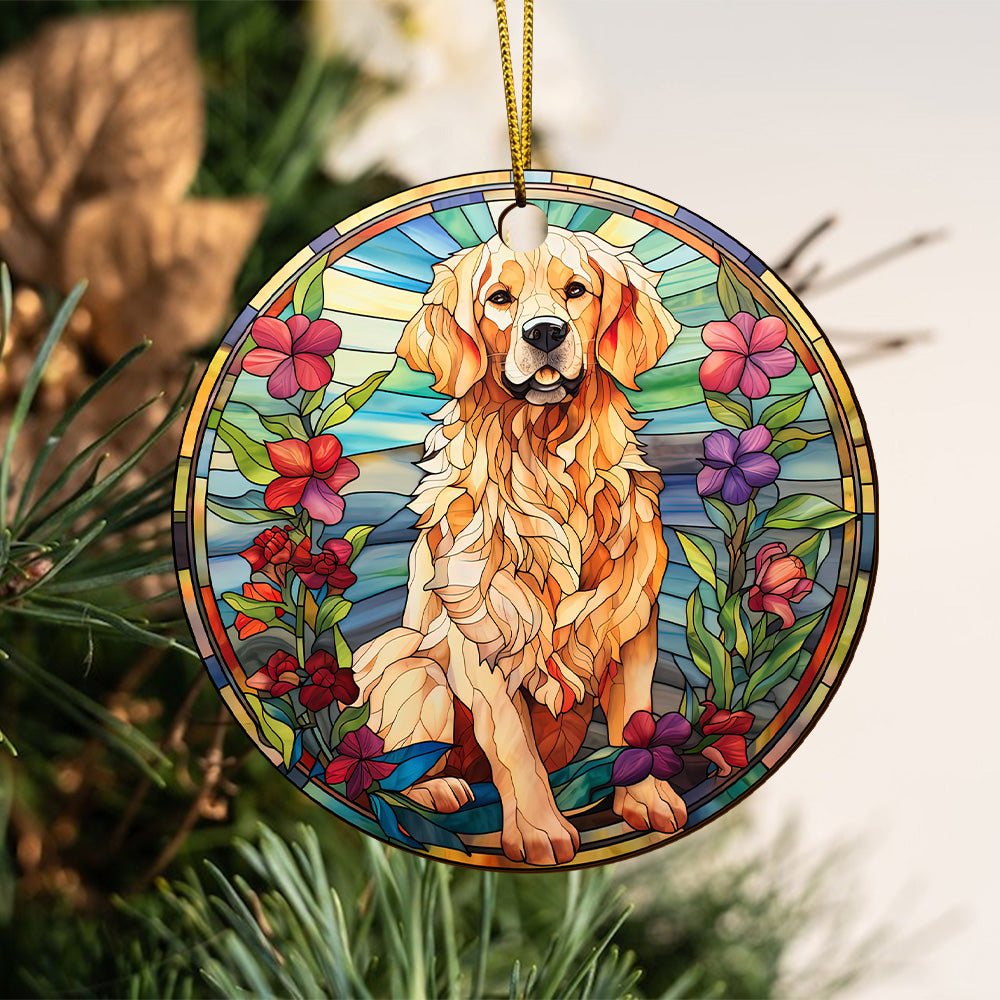 Golden Retriever Wooden Ornaments 2 Sides, Golden Retriever Ornaments For Christmas Tree, Christmas Tree Hanging, Christmas Tree Ornaments, Christmas Decorations EPHG-52482