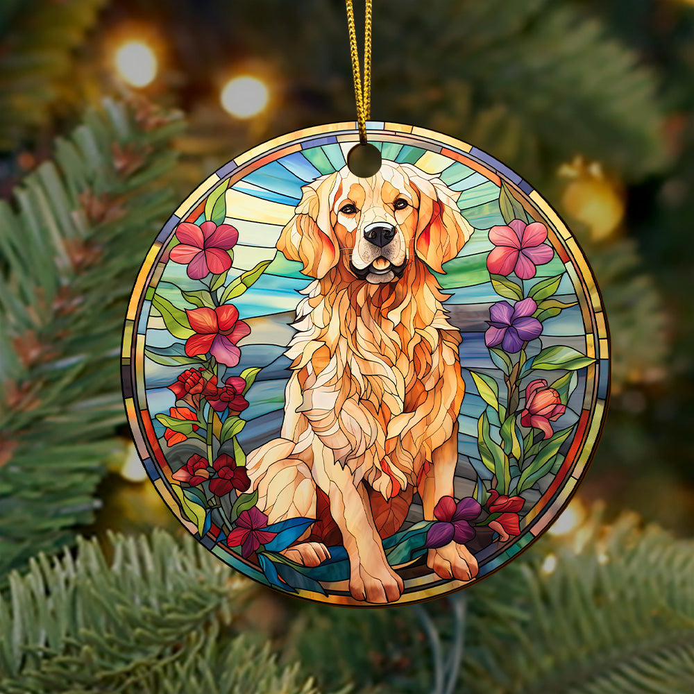 Golden Retriever Wooden Ornaments 2 Sides, Golden Retriever Ornaments For Christmas Tree, Christmas Tree Hanging, Christmas Tree Ornaments, Christmas Decorations EPHG-52482