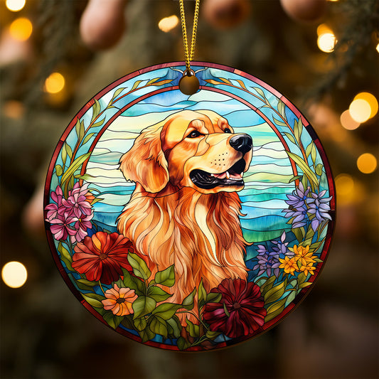 Golden Retriever Wooden Ornaments 2 Sides, Golden Retriever Ornaments For Christmas Tree, Christmas Tree Hanging, Christmas Tree Ornaments, Christmas Decorations EPHG-52482