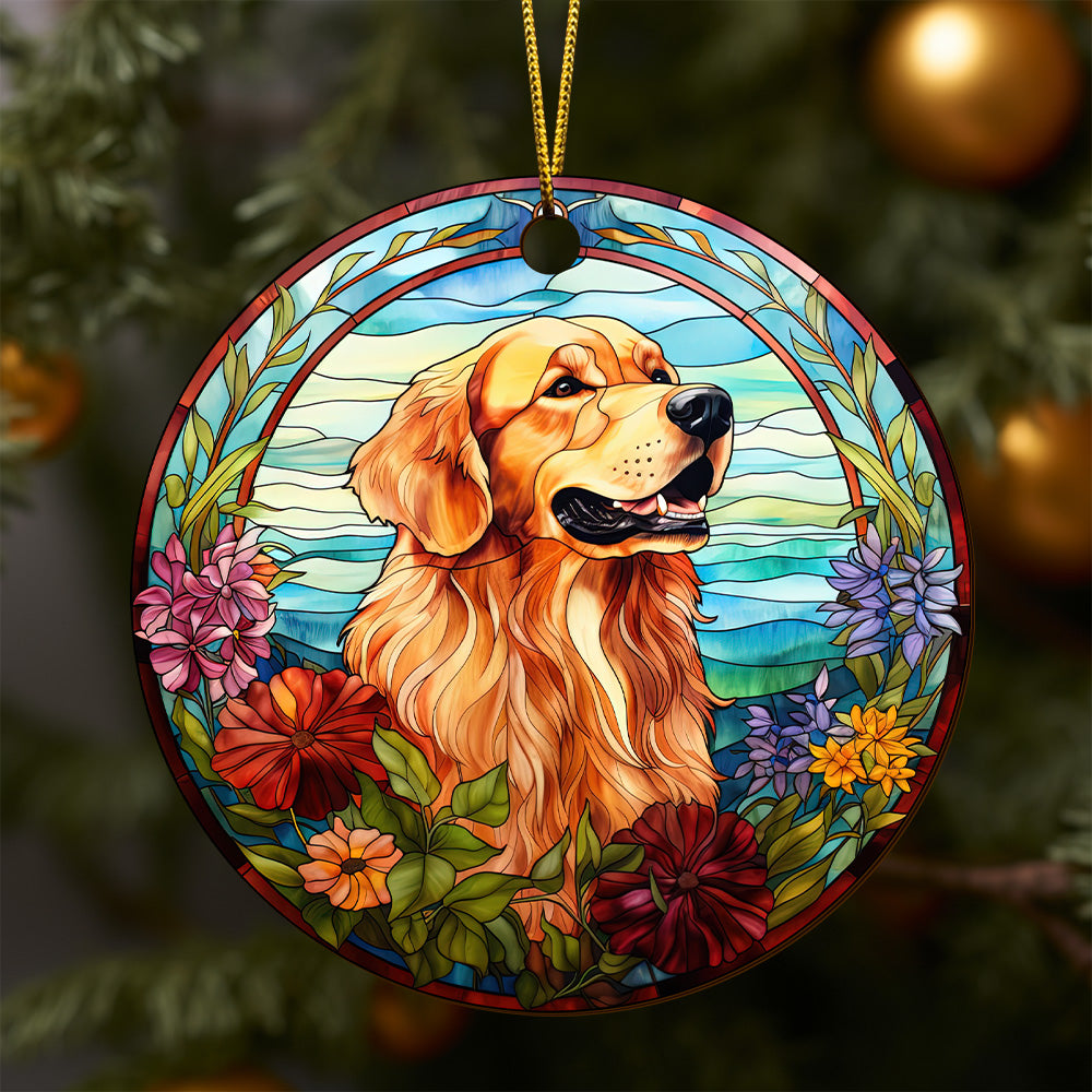 Golden Retriever Wooden Ornaments 2 Sides, Golden Retriever Ornaments For Christmas Tree, Christmas Tree Hanging, Christmas Tree Ornaments, Christmas Decorations EPHG-52482