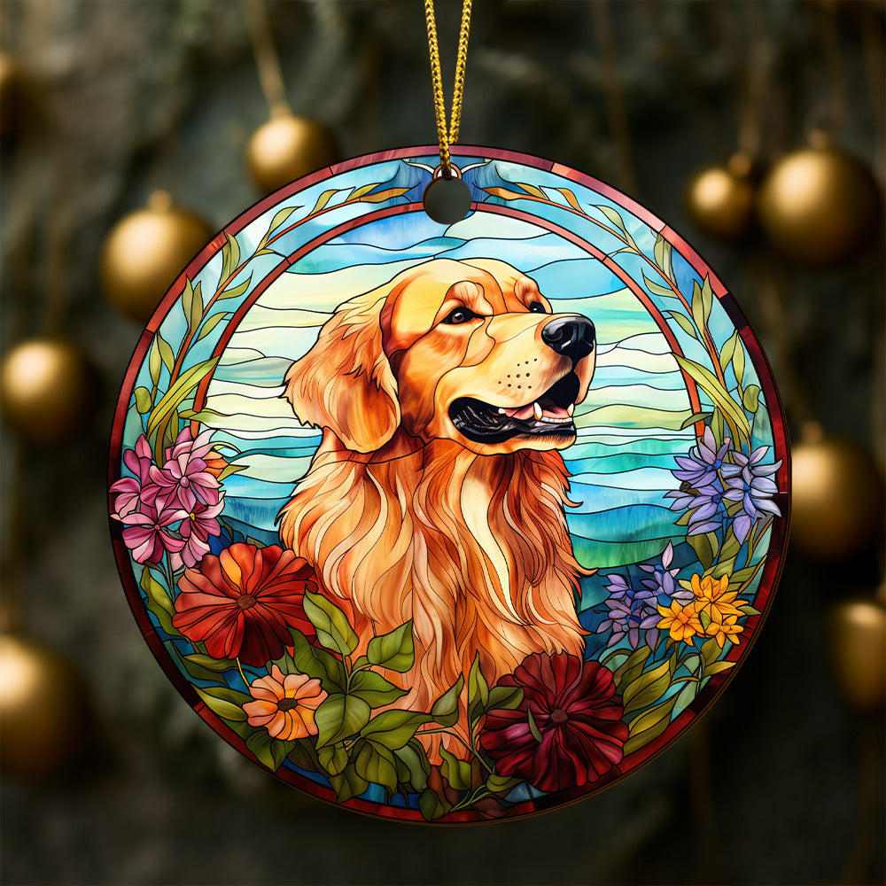 Golden Retriever Wooden Ornaments 2 Sides, Golden Retriever Ornaments For Christmas Tree, Christmas Tree Hanging, Christmas Tree Ornaments, Christmas Decorations EPHG-52482