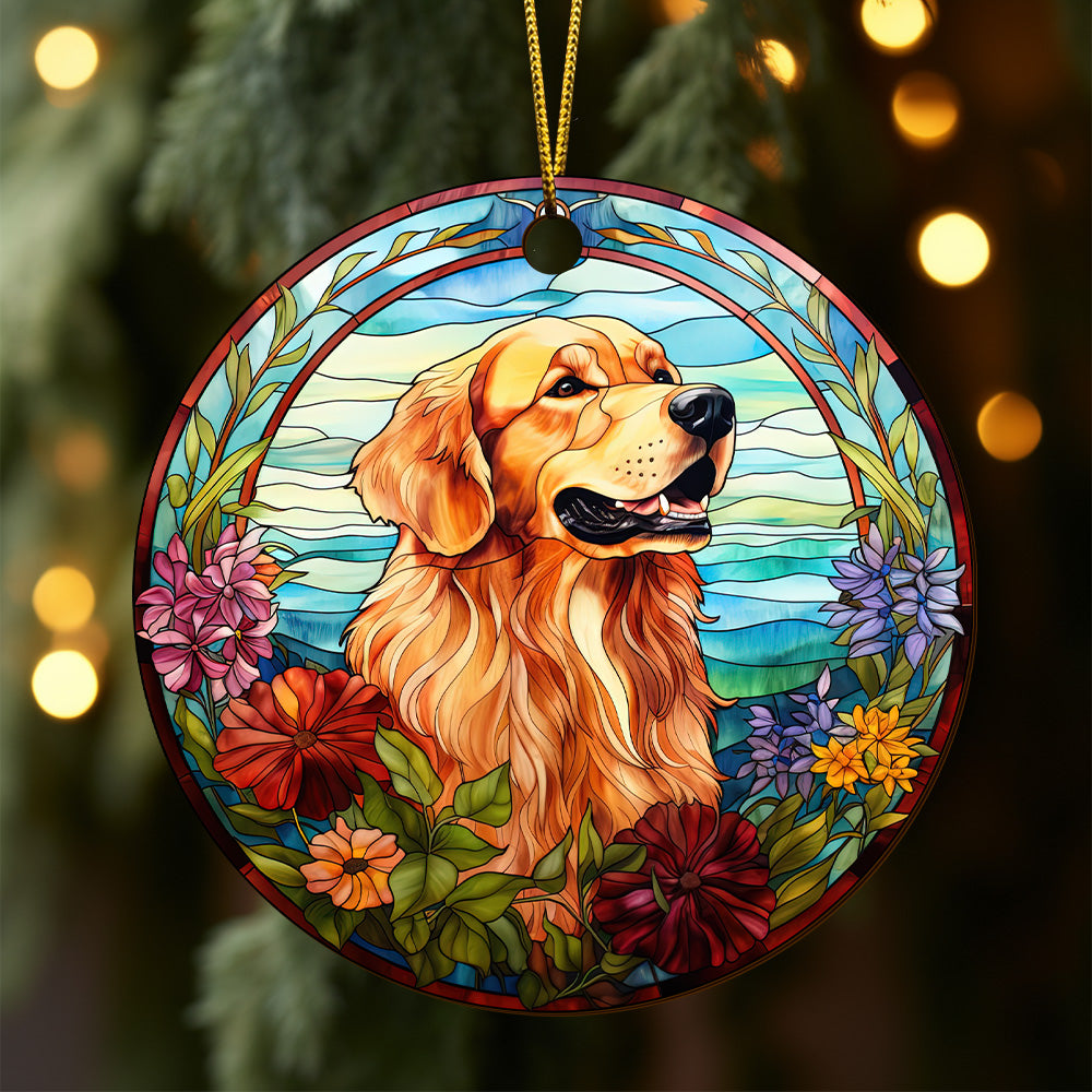 Golden Retriever Wooden Ornaments 2 Sides, Golden Retriever Ornaments For Christmas Tree, Christmas Tree Hanging, Christmas Tree Ornaments, Christmas Decorations EPHG-52482