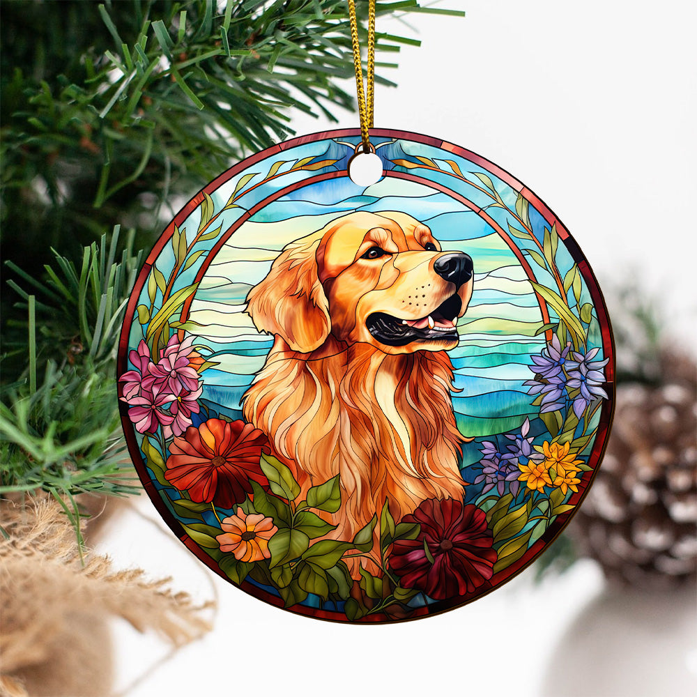 Golden Retriever Wooden Ornaments 2 Sides, Golden Retriever Ornaments For Christmas Tree, Christmas Tree Hanging, Christmas Tree Ornaments, Christmas Decorations EPHG-52482