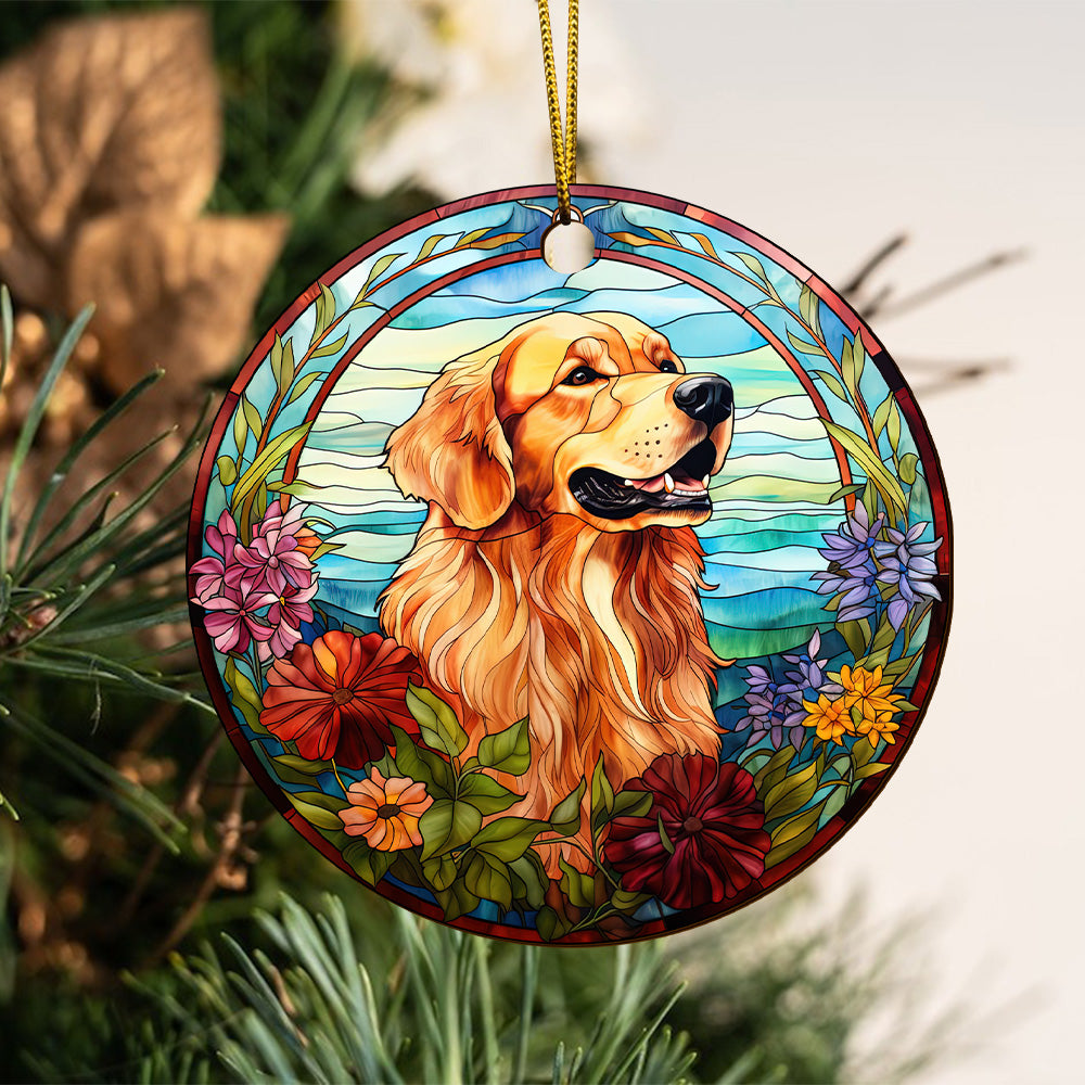 Golden Retriever Wooden Ornaments 2 Sides, Golden Retriever Ornaments For Christmas Tree, Christmas Tree Hanging, Christmas Tree Ornaments, Christmas Decorations EPHG-52482