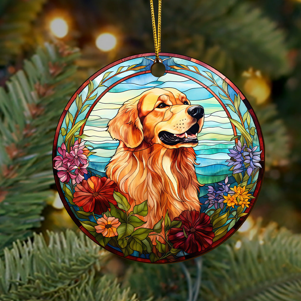 Golden Retriever Wooden Ornaments 2 Sides, Golden Retriever Ornaments For Christmas Tree, Christmas Tree Hanging, Christmas Tree Ornaments, Christmas Decorations EPHG-52482