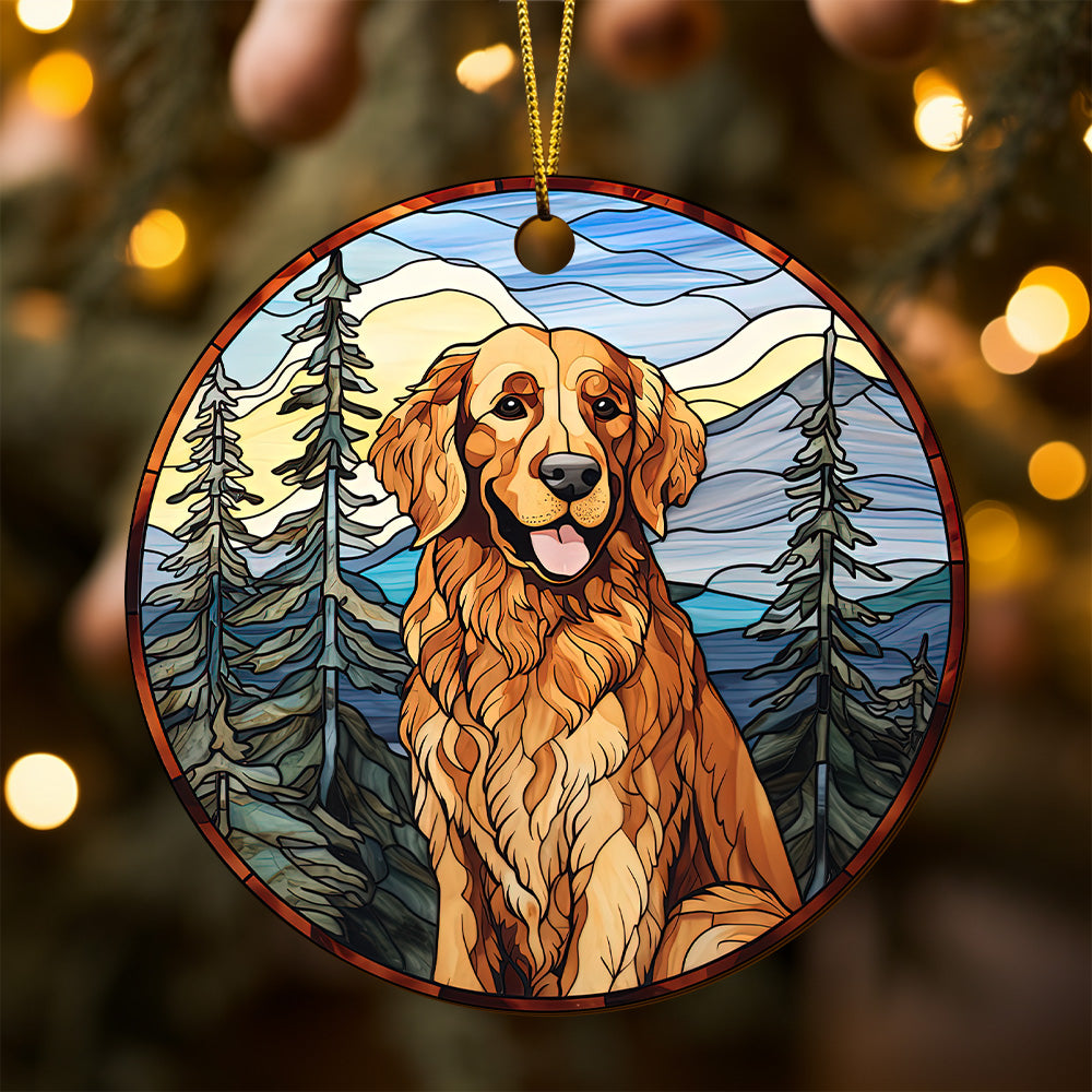 Golden Retriever Wooden Ornaments 2 Sides, Golden Retriever Ornaments For Christmas Tree, Christmas Tree Hanging, Christmas Tree Ornaments, Christmas Decorations EPHG-52482