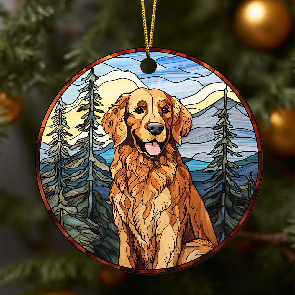 Golden Retriever Wooden Ornaments 2 Sides, Golden Retriever Ornaments For Christmas Tree, Christmas Tree Hanging, Christmas Tree Ornaments, Christmas Decorations EPHG-52482