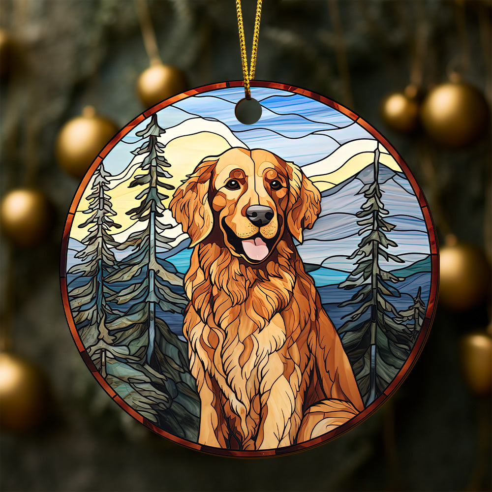 Golden Retriever Wooden Ornaments 2 Sides, Golden Retriever Ornaments For Christmas Tree, Christmas Tree Hanging, Christmas Tree Ornaments, Christmas Decorations EPHG-52482