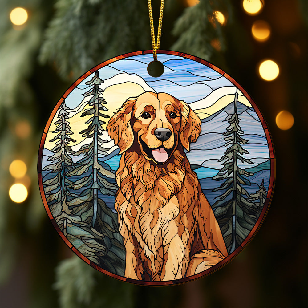 Golden Retriever Wooden Ornaments 2 Sides, Golden Retriever Ornaments For Christmas Tree, Christmas Tree Hanging, Christmas Tree Ornaments, Christmas Decorations EPHG-52482