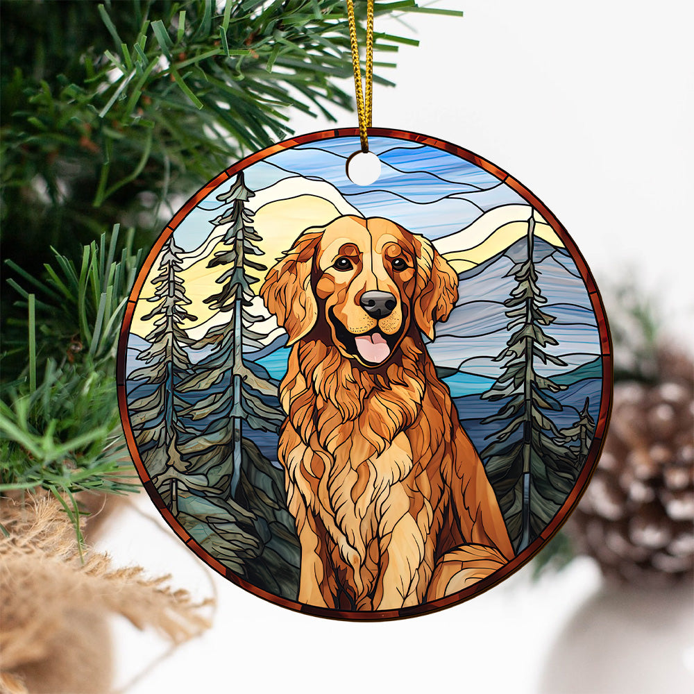 Golden Retriever Wooden Ornaments 2 Sides, Golden Retriever Ornaments For Christmas Tree, Christmas Tree Hanging, Christmas Tree Ornaments, Christmas Decorations EPHG-52482