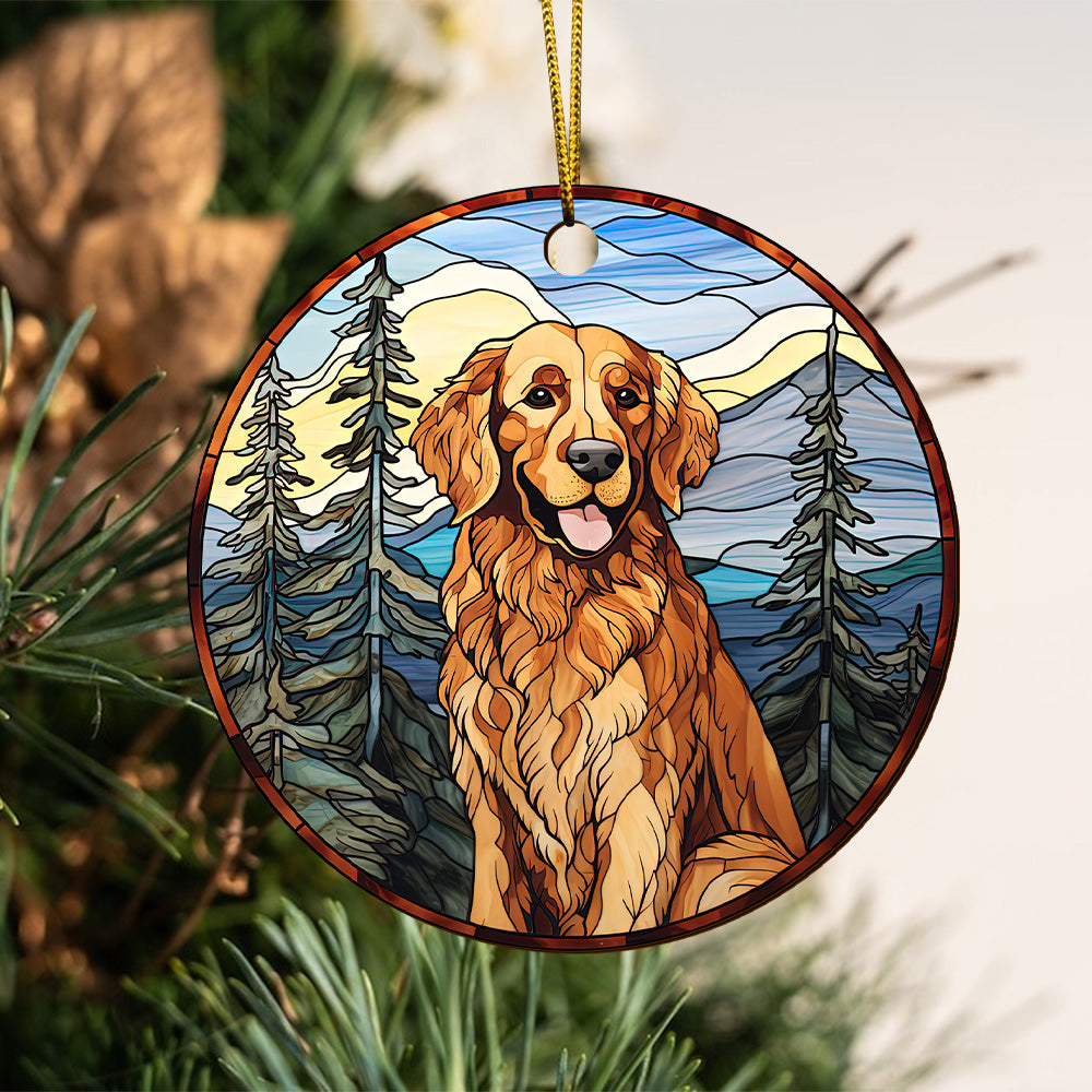 Golden Retriever Wooden Ornaments 2 Sides, Golden Retriever Ornaments For Christmas Tree, Christmas Tree Hanging, Christmas Tree Ornaments, Christmas Decorations EPHG-52482