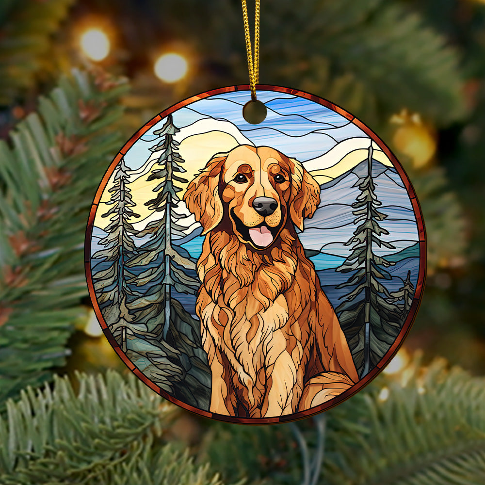 Golden Retriever Wooden Ornaments 2 Sides, Golden Retriever Ornaments For Christmas Tree, Christmas Tree Hanging, Christmas Tree Ornaments, Christmas Decorations EPHG-52482