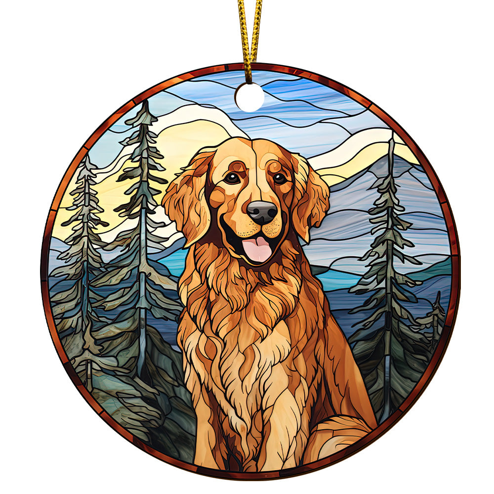 Golden Retriever Wooden Ornaments 2 Sides, Golden Retriever Ornaments For Christmas Tree, Christmas Tree Hanging, Christmas Tree Ornaments, Christmas Decorations EPHG-52482