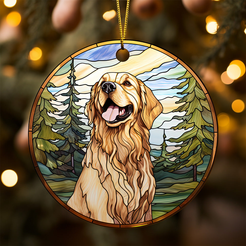 Golden Retriever Wooden Ornaments 2 Sides, Golden Retriever Ornaments For Christmas Tree, Christmas Tree Hanging, Christmas Tree Ornaments, Christmas Decorations EPHG-52482