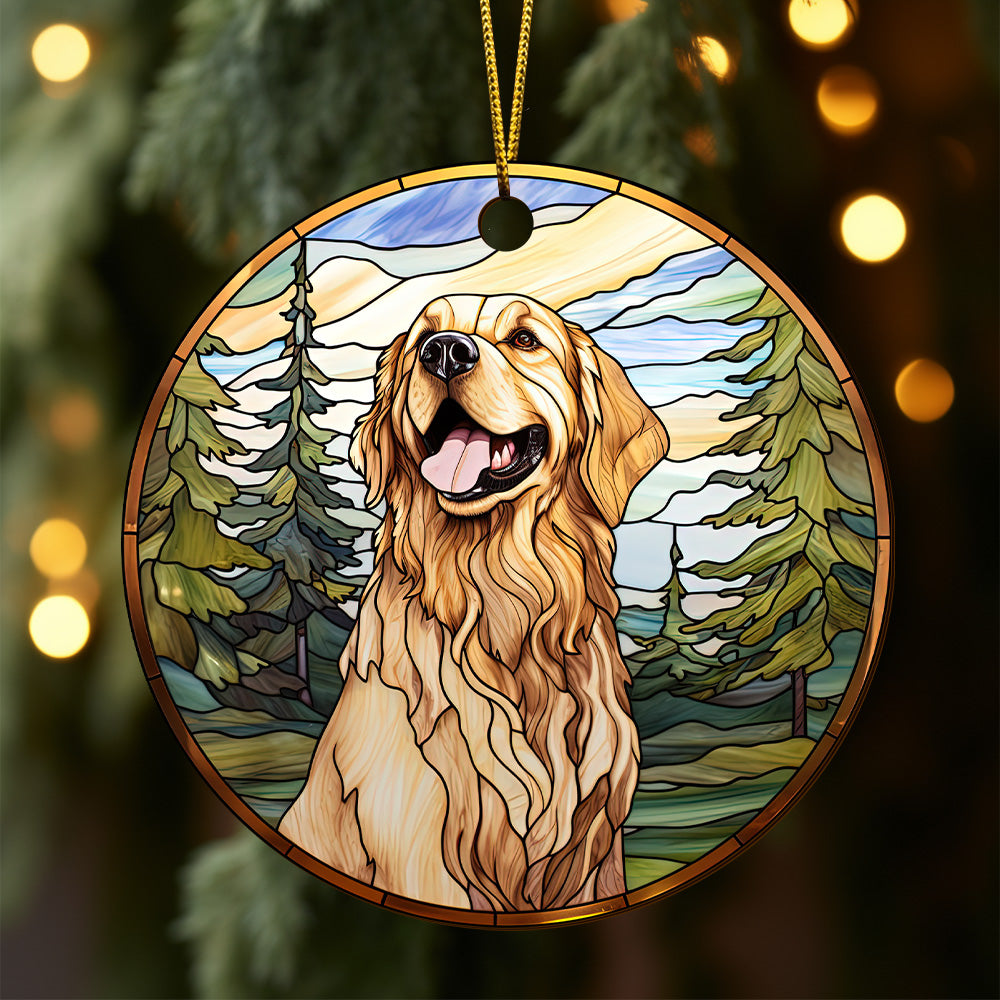 Golden Retriever Wooden Ornaments 2 Sides, Golden Retriever Ornaments For Christmas Tree, Christmas Tree Hanging, Christmas Tree Ornaments, Christmas Decorations EPHG-52482