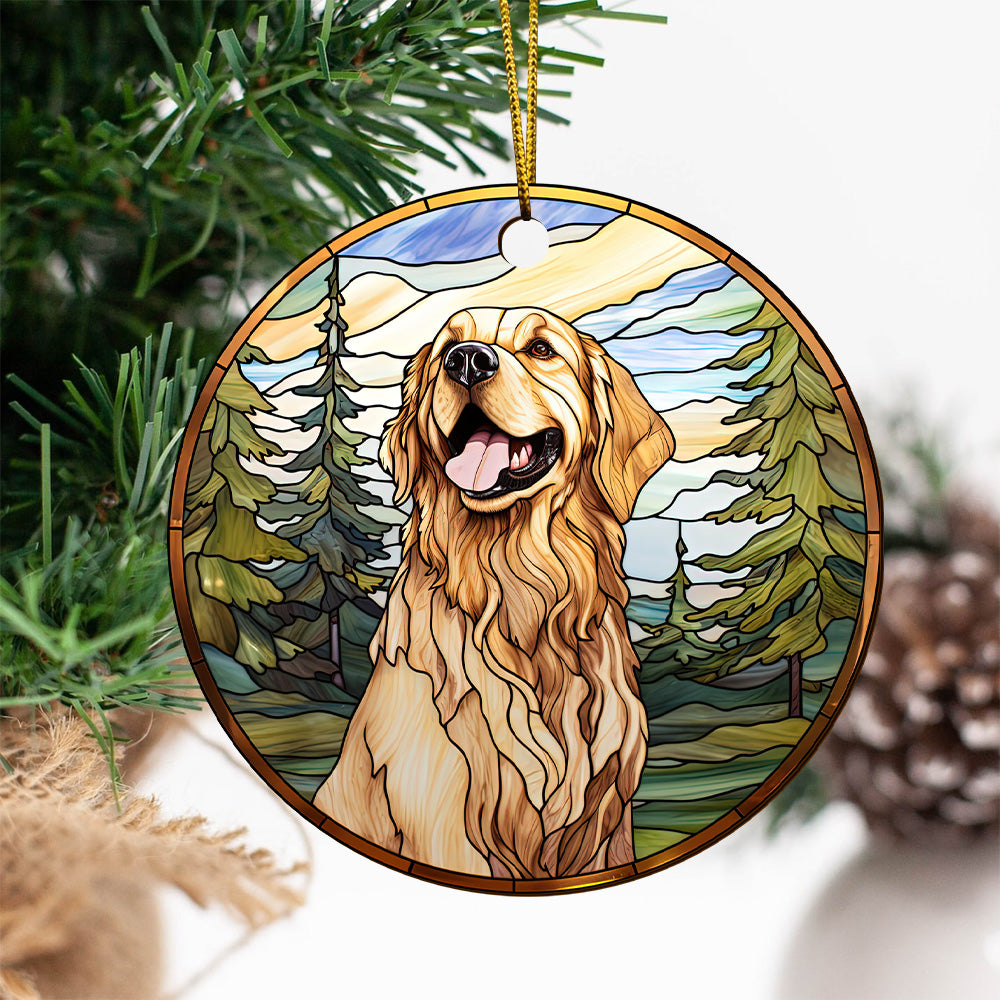 Golden Retriever Wooden Ornaments 2 Sides, Golden Retriever Ornaments For Christmas Tree, Christmas Tree Hanging, Christmas Tree Ornaments, Christmas Decorations EPHG-52482