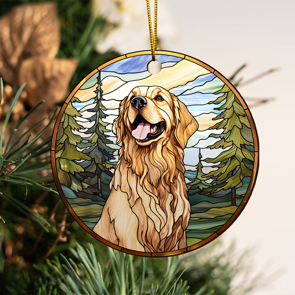 Golden Retriever Wooden Ornaments 2 Sides, Golden Retriever Ornaments For Christmas Tree, Christmas Tree Hanging, Christmas Tree Ornaments, Christmas Decorations EPHG-52482