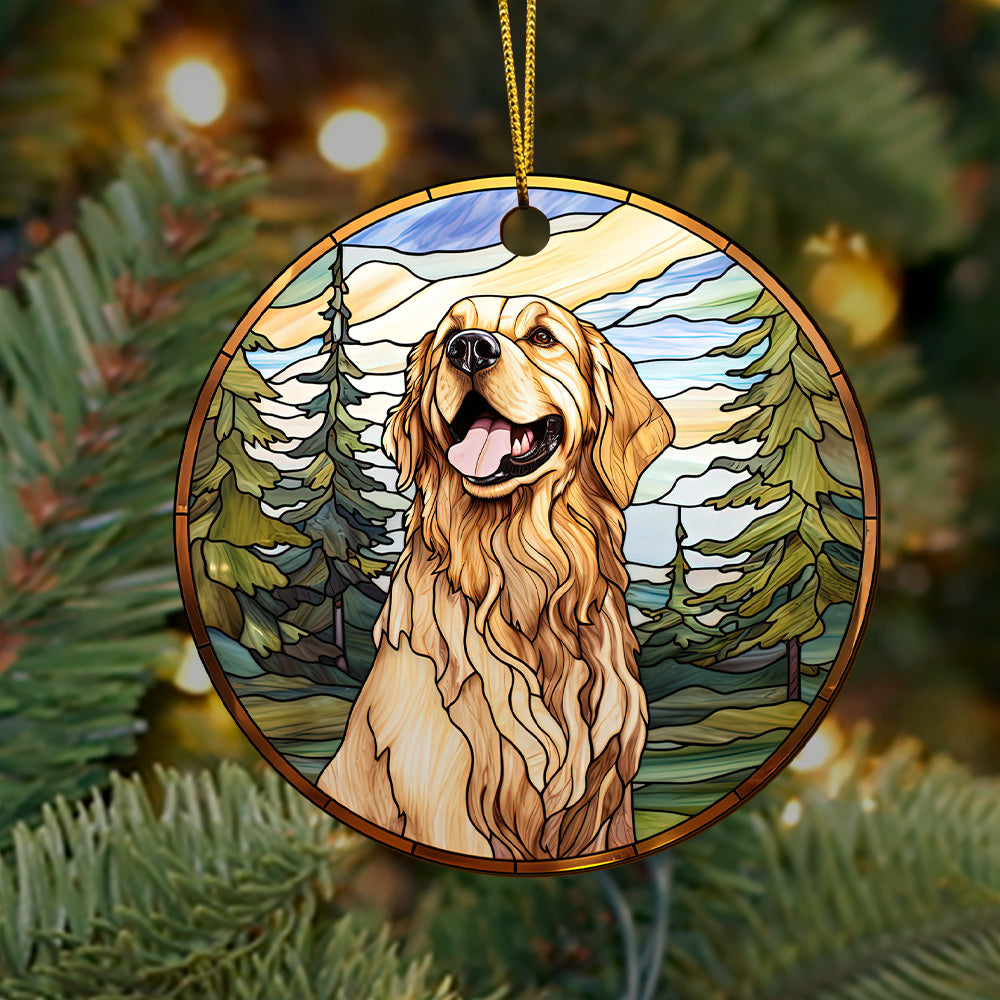 Golden Retriever Wooden Ornaments 2 Sides, Golden Retriever Ornaments For Christmas Tree, Christmas Tree Hanging, Christmas Tree Ornaments, Christmas Decorations EPHG-52482