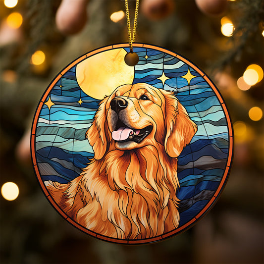 Golden Retriever Wooden Ornaments 2 Sides, Golden Retriever Ornaments For Christmas Tree, Christmas Tree Hanging, Christmas Tree Ornaments, Christmas Decorations EPHG-52482