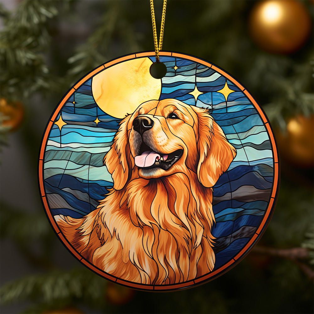 Golden Retriever Wooden Ornaments 2 Sides, Golden Retriever Ornaments For Christmas Tree, Christmas Tree Hanging, Christmas Tree Ornaments, Christmas Decorations EPHG-52482