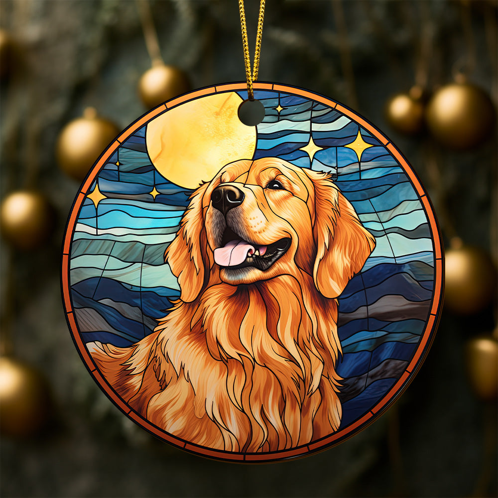 Golden Retriever Wooden Ornaments 2 Sides, Golden Retriever Ornaments For Christmas Tree, Christmas Tree Hanging, Christmas Tree Ornaments, Christmas Decorations EPHG-52482