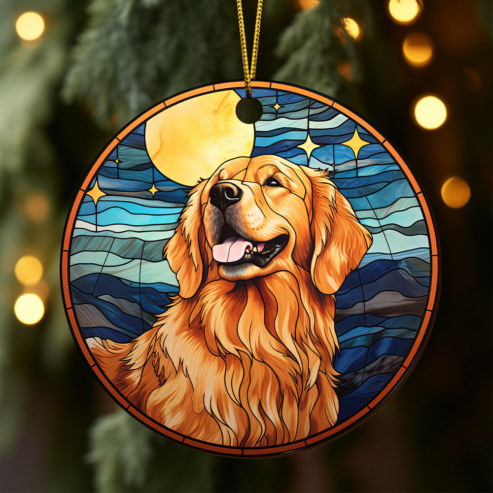 Golden Retriever Wooden Ornaments 2 Sides, Golden Retriever Ornaments For Christmas Tree, Christmas Tree Hanging, Christmas Tree Ornaments, Christmas Decorations EPHG-52482