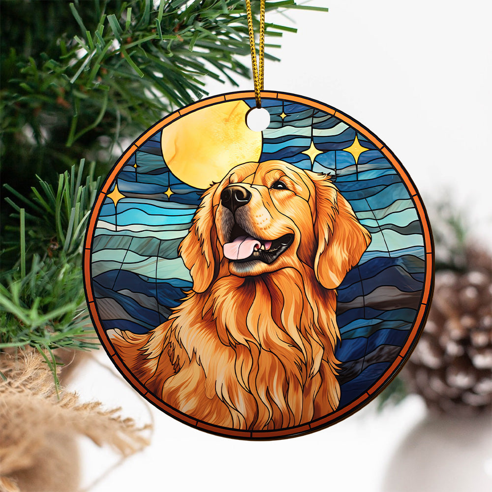 Golden Retriever Wooden Ornaments 2 Sides, Golden Retriever Ornaments For Christmas Tree, Christmas Tree Hanging, Christmas Tree Ornaments, Christmas Decorations EPHG-52482