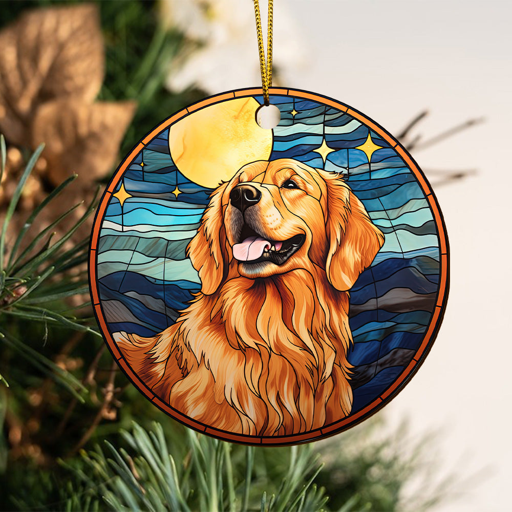 Golden Retriever Wooden Ornaments 2 Sides, Golden Retriever Ornaments For Christmas Tree, Christmas Tree Hanging, Christmas Tree Ornaments, Christmas Decorations EPHG-52482